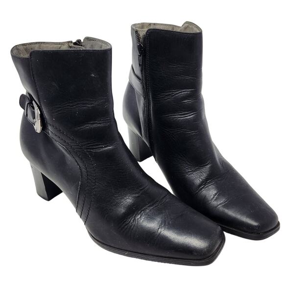 Mountain Lake Dress Boots Side Zip Closure With Buckle Square Toe Black Size 8.5 - Picture 1 of 13